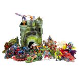 Vintage He-Man Masters Of The Universe Toys, including Battle Cat, Road Ripper, Battle Ram, Castle