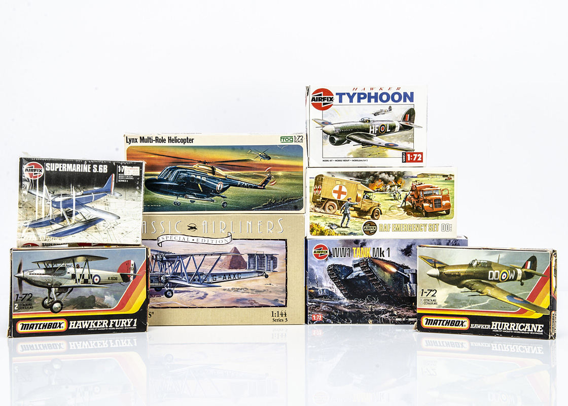 Airfix, FROG & Matchbox Kits, Airfix 1:144 H.P 42 "Heracles", OO Scale Emergency Set, 1:72 Hawker