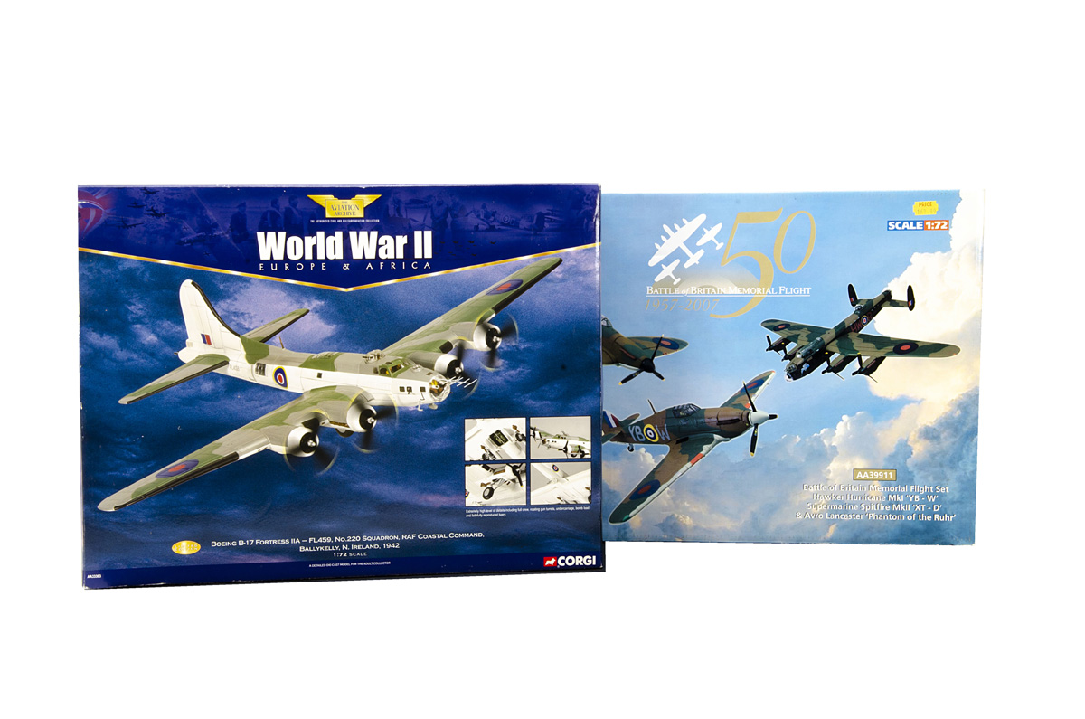 Corgi Aviation Archive WWII Aircraft, two boxed examples 1:72 scale AA33303 Europe & Africa Boeing