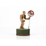 A Jouet Création Clockwork Boxer Toy, c.1949, clay and cement construction, boxer in blue trunks