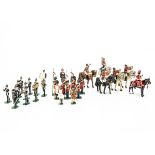 Various makes of white metal ceremonial figures comprising Ducal 12pce band, Blenheim lancers (6)