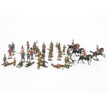 A selection of lead soldiers by Britains and others including Britains British Officer and man