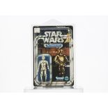 Vintage Star Wars Kenner C-3PO Action Figure, on unpunched 12C back card, figure E, bubble F, top