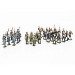 Britains loose figures comprising 13pcs from set 1291 Band of the Royal Marines, 7 ORs from set
