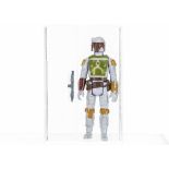 Vintage Star Wars Tri-Logo Boba Fett Action Figure, painted knee, unpainted dart, UKG graded 80%,