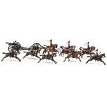 Britains loose set 39 Kings Troop the Royal Horse Artillery, set not matching, pre WW2 officer's