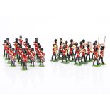 Britains New Metal Scots Guards Bandsmen comprising buglers (12), side (10) and bass (2) drummers,