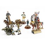 A selection of white metal military figures of various scales both professionally and amateur