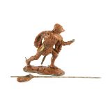 Roy Selwyn-Smith original wax master for Selwyn Miniatures foot knight advancing with lance,