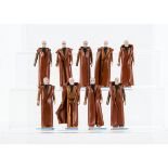 Vintage Star Wars Ben Kenobi Action Figures, nine examples, all with lightsabers and capes, F-VG,