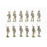 Noris 60mm marching German sailors in tropical 'whites', no officer, two not matching including