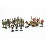 A lot of Britains Herald Eyes Right repainted and converted bandsmen and infantry, line infantry,