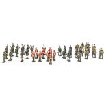 Britains loose figures comprising set 2031 Australian Infantry in battle dress, faces retouched,