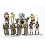 Vintage Star Wars Jabba's Palace Action Figures, including complete Max Rebo Band, Rancor Keeper,