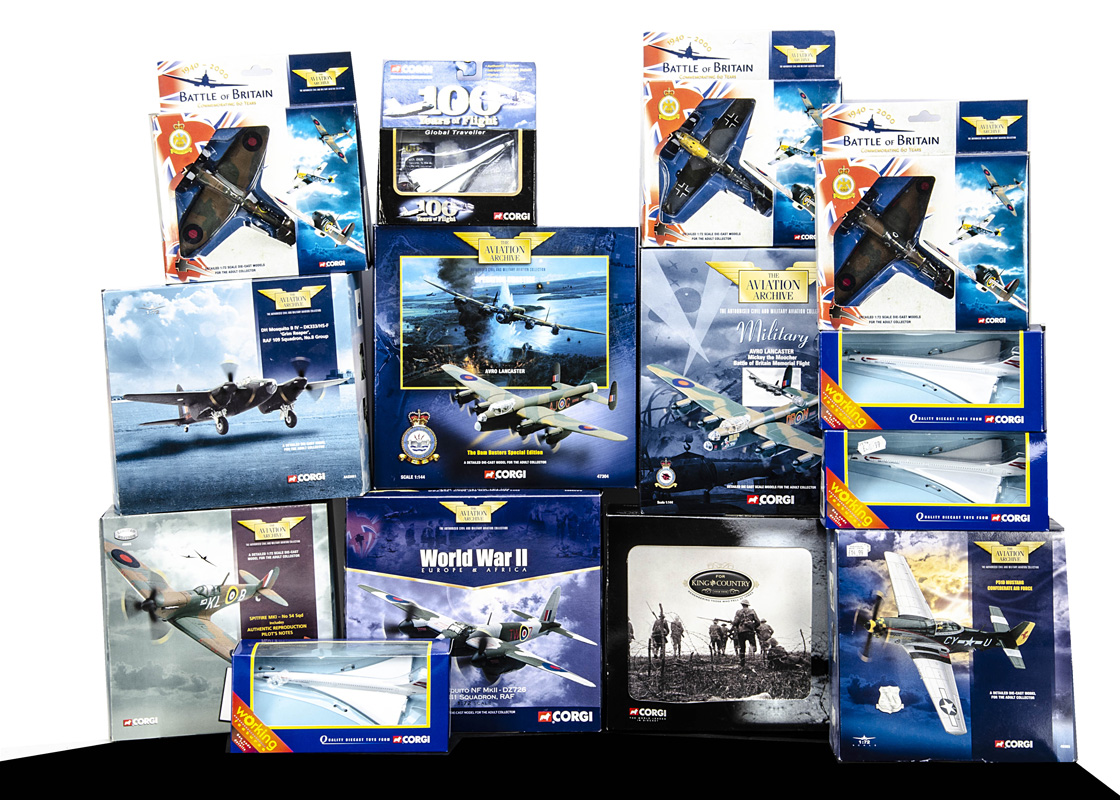 Corgi Aircraft, a group of WWII and Modern Aircraft comprising Aviation Archive 1:72 scale 49303