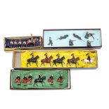 Britains loose French troops comprising post WW2 set 138 Cuirassiers, not matching, 2 horses with