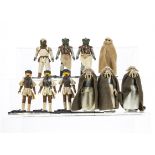 Vintage Star Wars ROTJ Action Figures, Squid Face (3), Klaatu Skiff Guard, Klaatu (2), Prune Face,