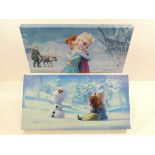 A pair of Disney Frozen limited edition canvas prints, A pair of Disney Frozen limited edition