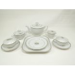 A Royal Copenhagen china part tea service in the 'Gron Melodi' pattern, to include ten cups, ten