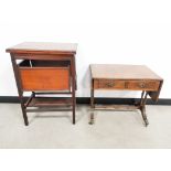 Mahogany card table, with four folding shelves, 75cm H x 38cm W x 52cm (closed), together with a