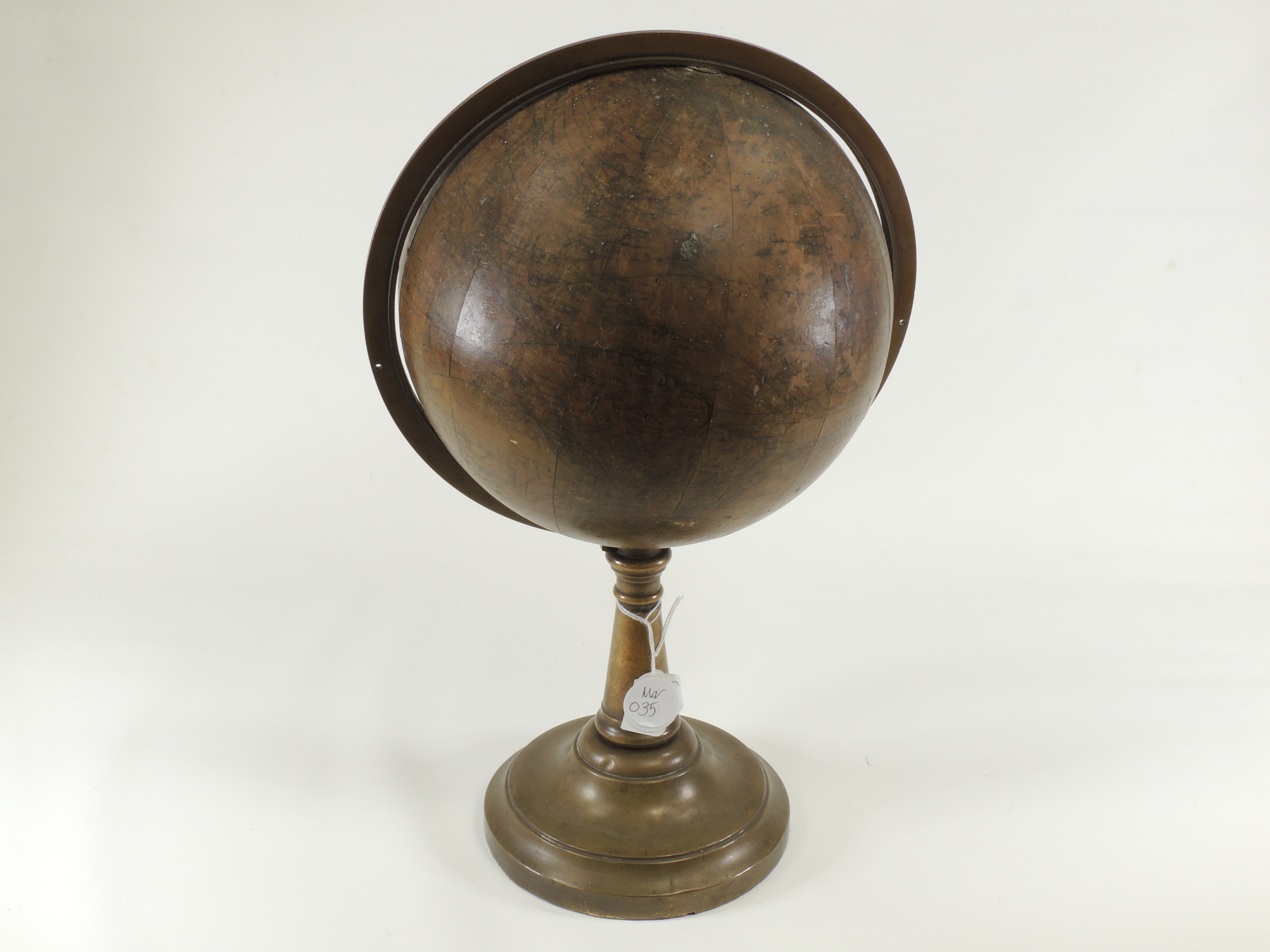 A Victorian terrestrial globe dating between 1840 and 1852, with brass bracket and stand, - Image 2 of 3