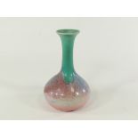 A Continental 20th Century squat vase with robin's egg style glaze, height 15cm,