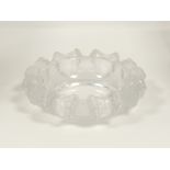 A French Lalique octopus glass bowl, formed with an edge simulating tentacles, the base inscribed '