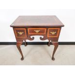 Reproduction mahogany low boy, having three drawers raised upon cabriole supports.