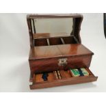 A twin handled 20th Century metal mounted oak case, possibly a Tantalus but lacking decanters,