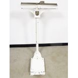 Standing balance scales by Avery of Birmingham, painted white, circa 1950s, height 122cm