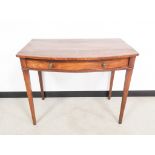 19th Century mahogany side table, with single frieze drawer on tapered legs, 92cm W x 53cm D x