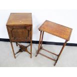 A 19th Century mahogany pot cupboard, sold together with a mahogany rectangular occasional table (