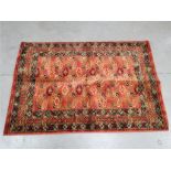 Tabriz mossoul woven woollen rug, with octofoil central pattern, surrounding rectangular borders, on