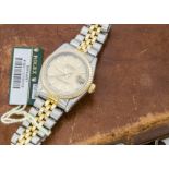 Lot withdrawn - A 1990s Rolex Oyster Perpetual Datejust Bi-metal lady's mid-sized wristwatch, 29mm,