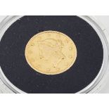 A mid 19th Century United States of America one dollar gold coin, dated 1850, probably 1.67g, VF