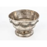 A large and impressive George V trophy punch bowl from Mappin & Webb, circular base, fluted lower