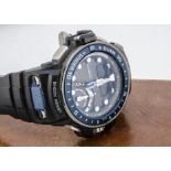 A G-Shock Gulfmaster digital wristwatch, approx 51mm black plastic case, ref. GWN-Q1000, needs