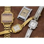 Four ladies and gentlemens watches, including a Russian chromed example, another lady's Russian gilt