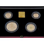 A 1990s Royal Mint UK Gold Proof Four Coin Sovereign Collection set, dated 1997, 68g, with