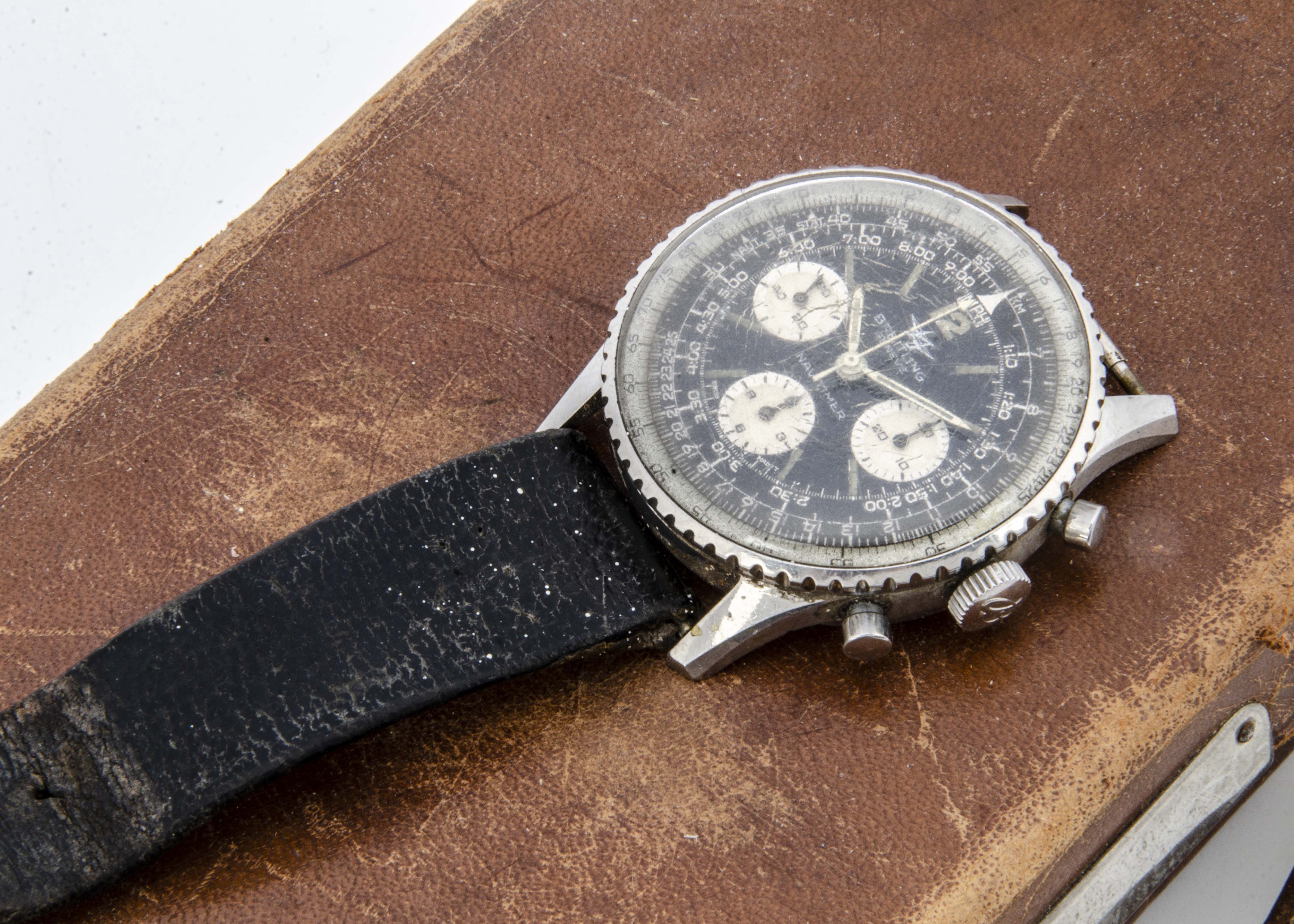 A c1960s Breitling Navitimer stainless steel gentleman's wristwatch, AF, 41mm, Ref. 806, black