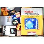 Photograpic Paper and Out of Date Film Stock, inculding four incomplete boxes of Kodabrome II RC