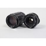 Two Pentax Asahi Lenses, a Super Multi Coated Takumar 35mm f/3.5 lens, barrel G, some wear tofocus