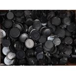 A Tray of Body and Lens Caps, manufacturers include Canon, Minolta, Pentax and other examples, a
