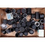A Tray of Tele Convertors and Tubes, manufacturers include Tamron, Vivitar, Tokina, Panagor and