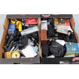 Camera Related Accessories, two trays, including, flash units, flashbulbs, lens hoods, brackets,