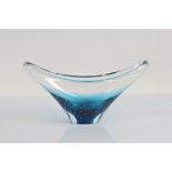 A modern Italian glass centrepiece fruit bowl, 37cm wide.