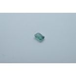 A certificated natural emerald loose gemstone, 2.75ct of octagonal step cut form with GTL Indian