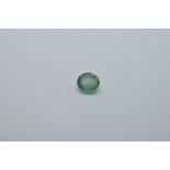 A certificated loose natural emerald, 3.48ct oval mixed cut, report suggests Zambian origin