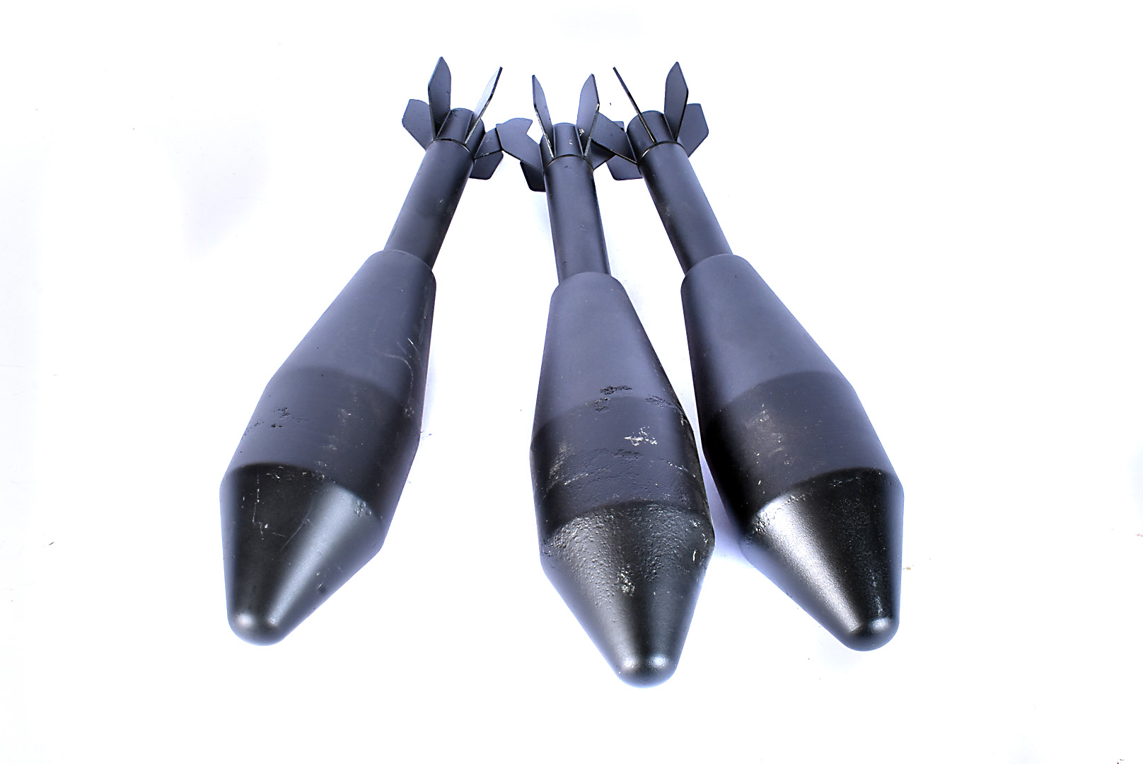 Three inert SLR grenades, in black - Image 2 of 2