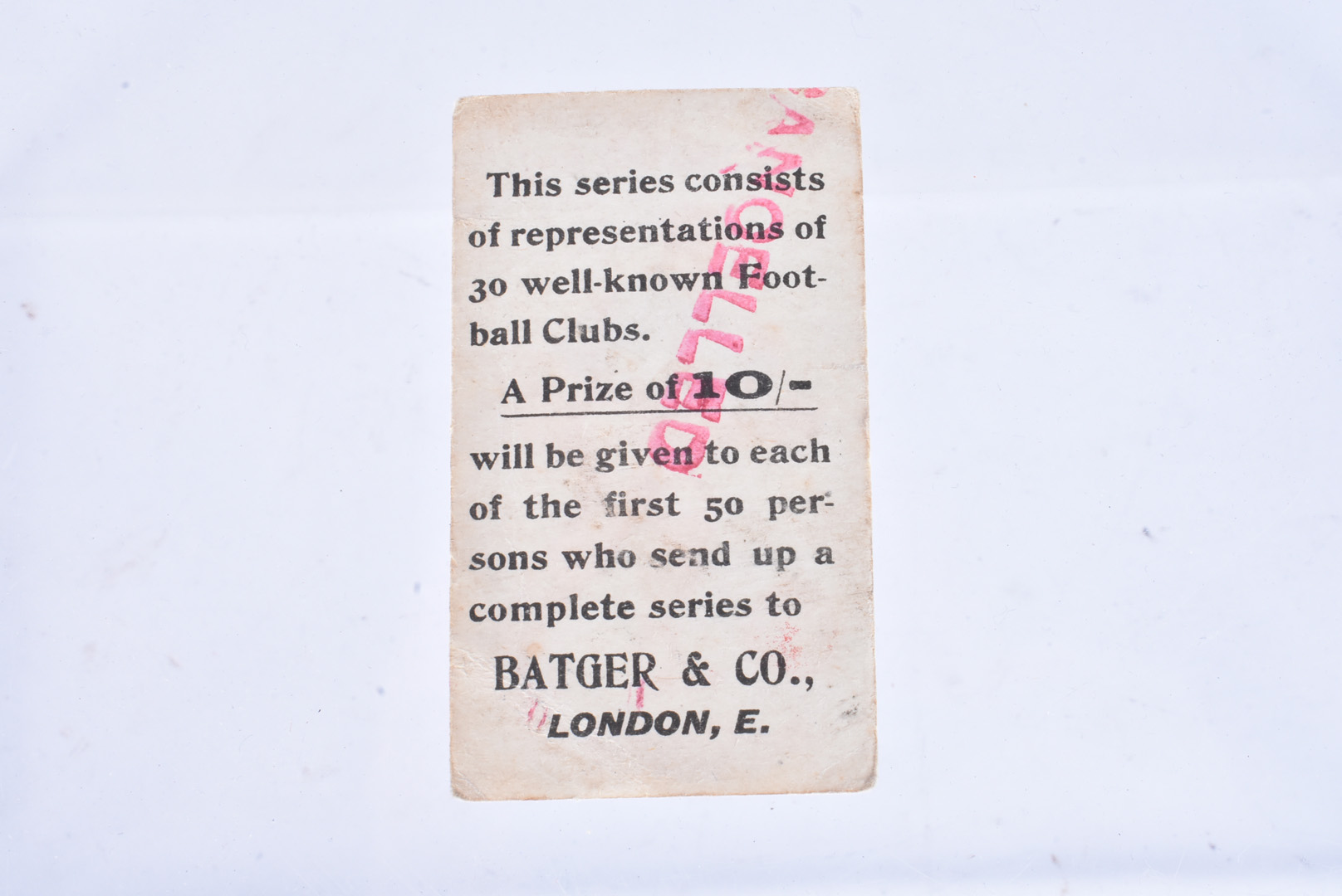 Batger & Co, Football Clubs, No.14, Dundee FC, stamped Cancelled to reverse in red - Image 4 of 6